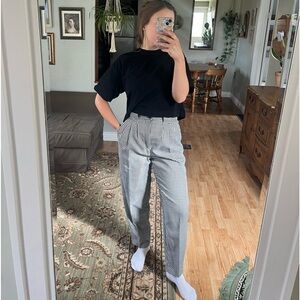 Vintage 1980s gingham pleated straight leg trouser